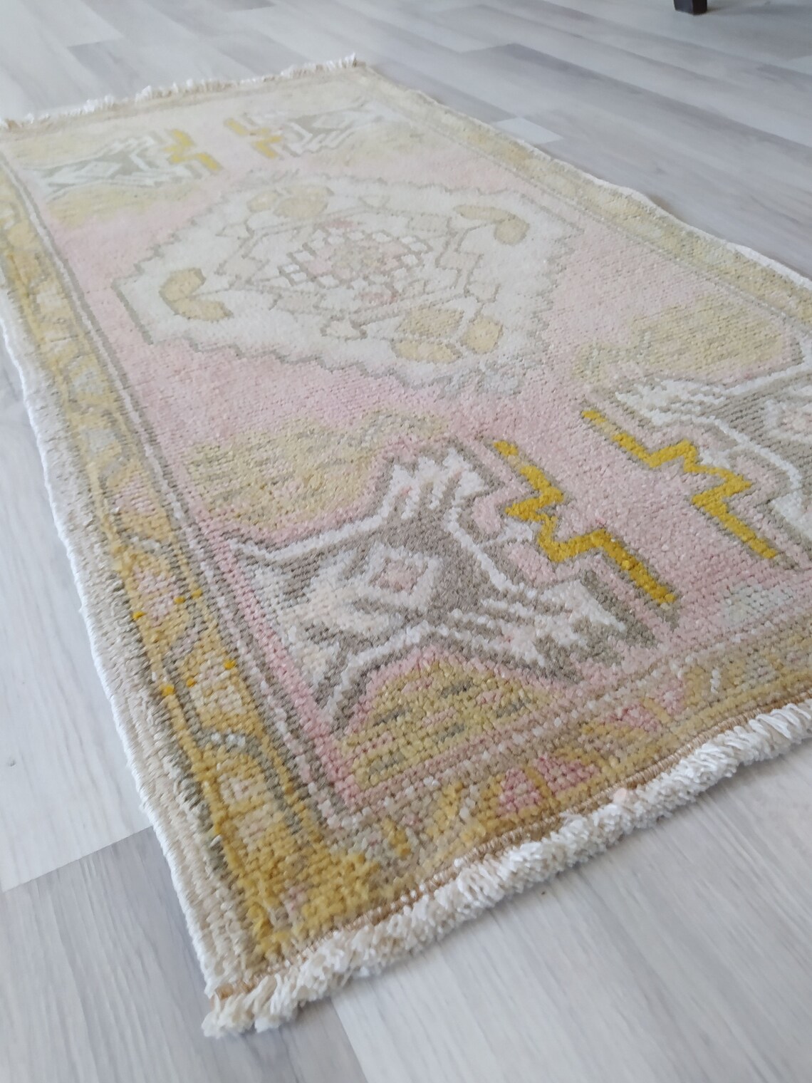 Pink Small Bathroom Rug Vintage Small Oushak Rug Oushak Mat Etsy