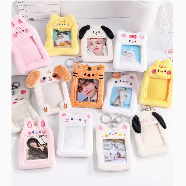 Animal Plush PHOTOCARD HOLDER KEYCHAIN | cute card holder