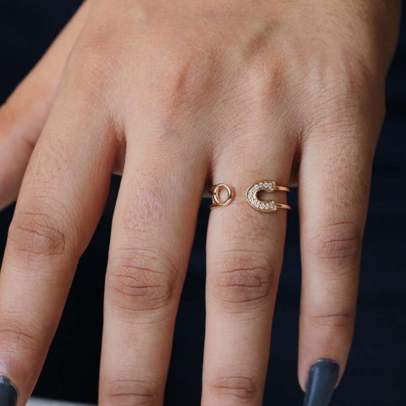 Safety Pin Ring Diamond Studded 14k Gold Ring Women Ring Etsy