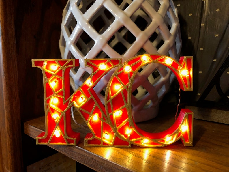 Download 3D printed Red and Gold Kansas City light up Marquee ...