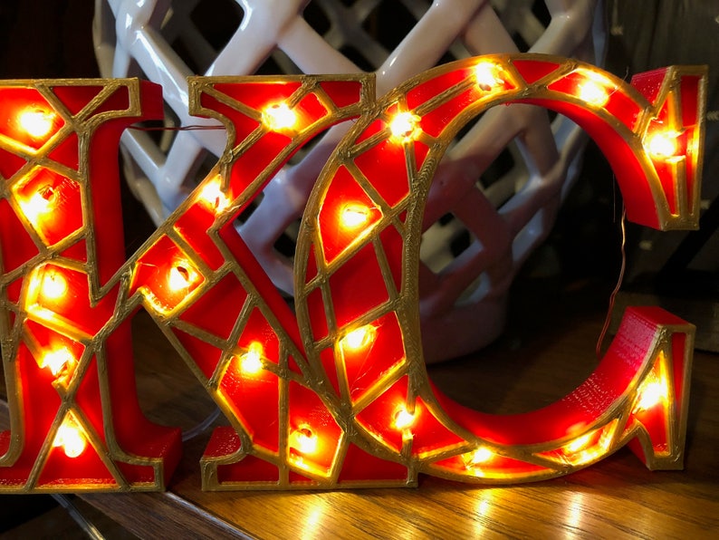 Download 3D printed Red and Gold Kansas City light up Marquee ...