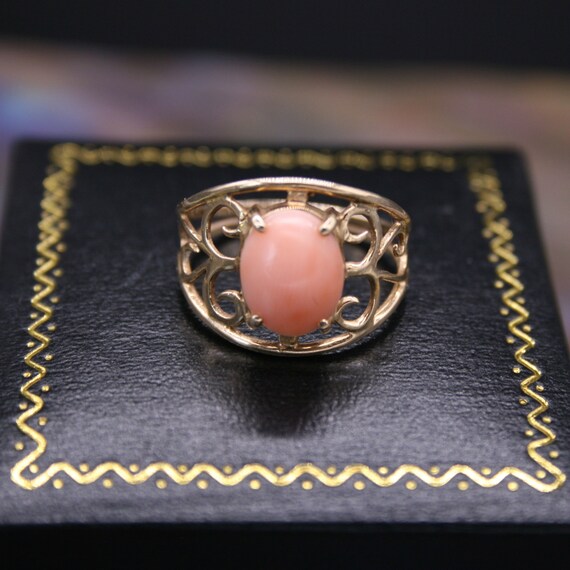 Art Nouveau Style Coral Ring