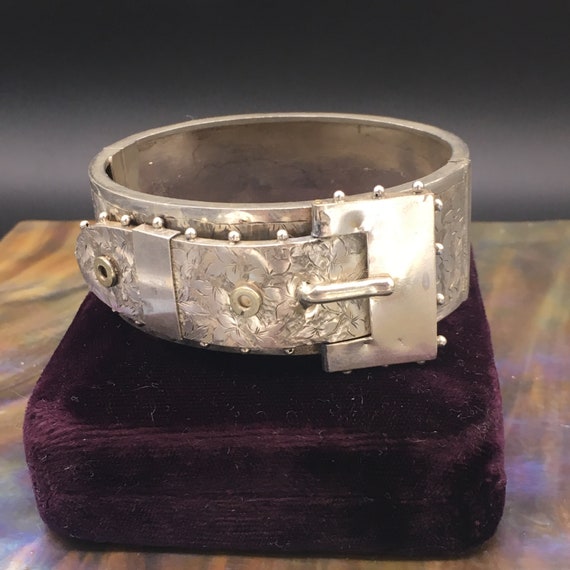 Late Victorian Silver Buckle Bangle