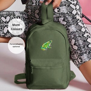 Gestickter Froschrucksack, Mini wesentlich rucksac Perfektes Geschenk für Froschliebhaber Frosch bestickter Rucksack Erwachsene und Kinder Froschtasche