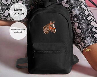 Horse Embroidered Backpack Vegan Leather 6-7 pockets Women main image 4