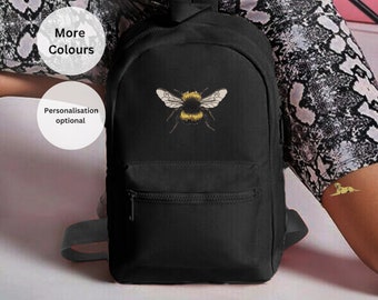 Embroidered Bee bag Mini Essential Backpack Unisex Adults and Kids Bumble Bee Gift  Perfect for School, Collage, and Every Day.