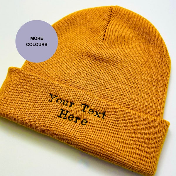 Add your own text to a beanie hat Custom text beanie hats. Personalised Beanie hats. Add text to hat. Custom Hats. beanie personalized