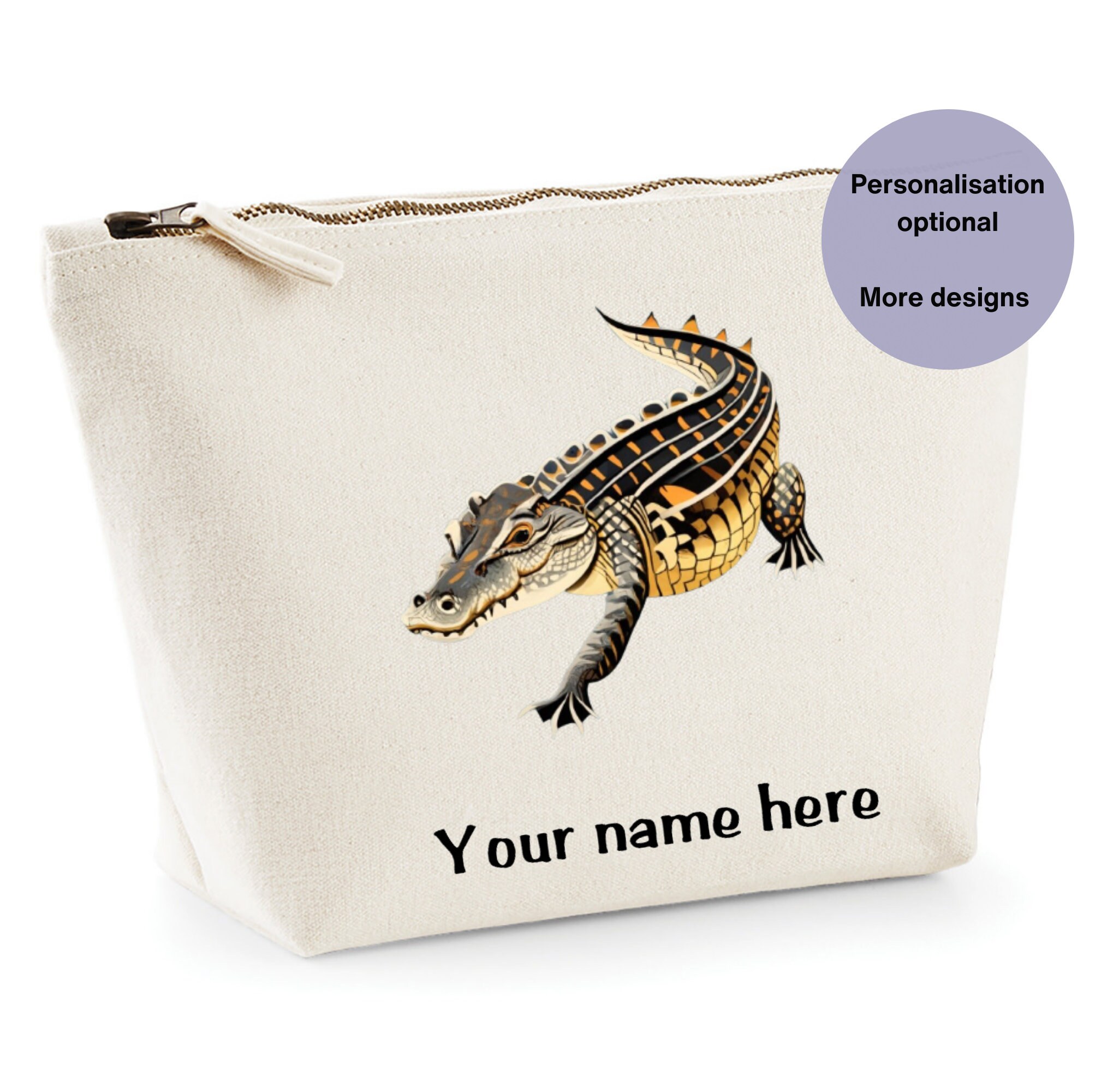 Crocodile Accessory Bag Makeup Bag Toiletry Bag.reptile Animal Gift Ideas. Gifts for Crocodile Lovers. Personalised Gift Ideas Etsy