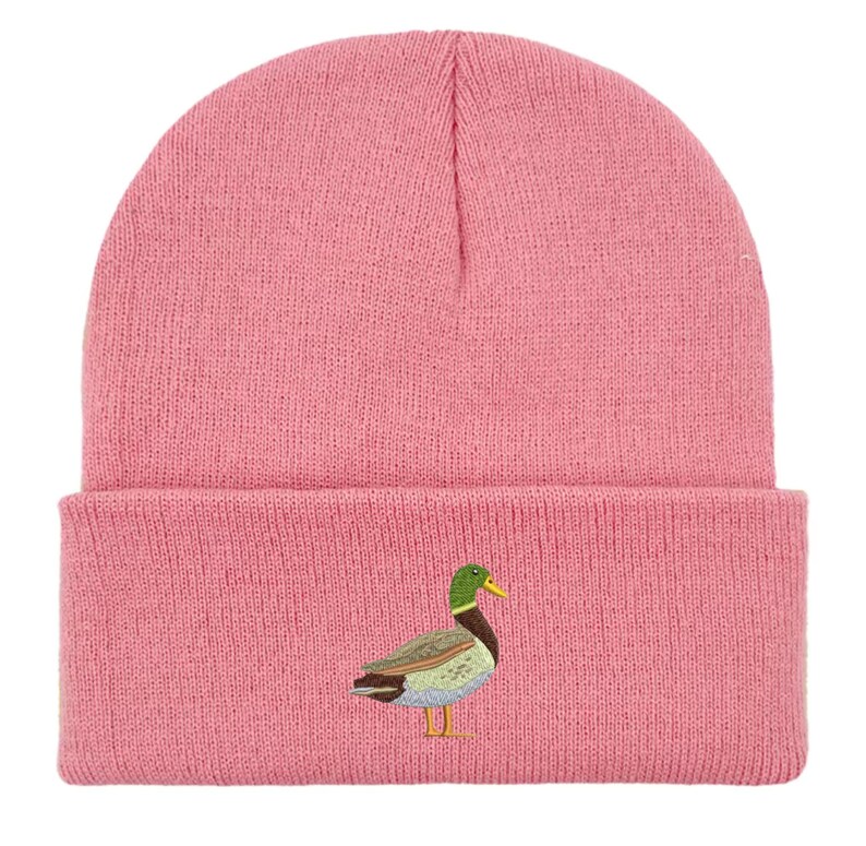 Broderad ankmössa: Unisex vintermössa, gåva till fågelälskare bild 13