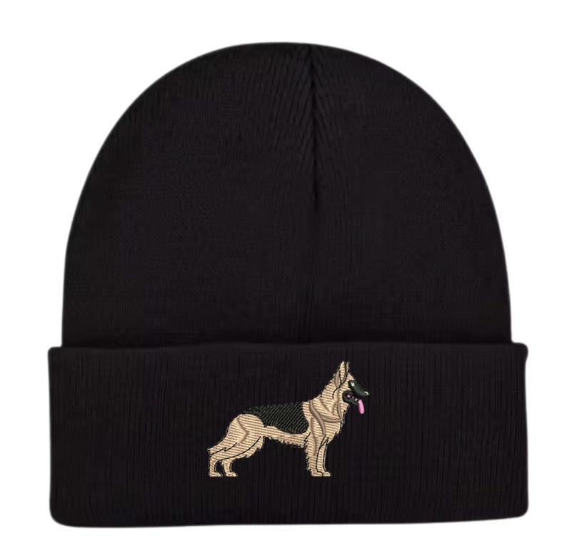 Gorro de pastor alemán bordado: gorro unisex cálido de invierno, ideas de regalo para paseadores de perros imagen 8