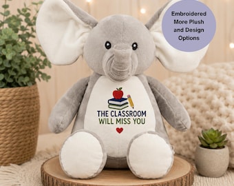 Personalised Retirement Plush Gift, Custom Retirement Keepsake, Embroidered Retirement Present, Leaving Work