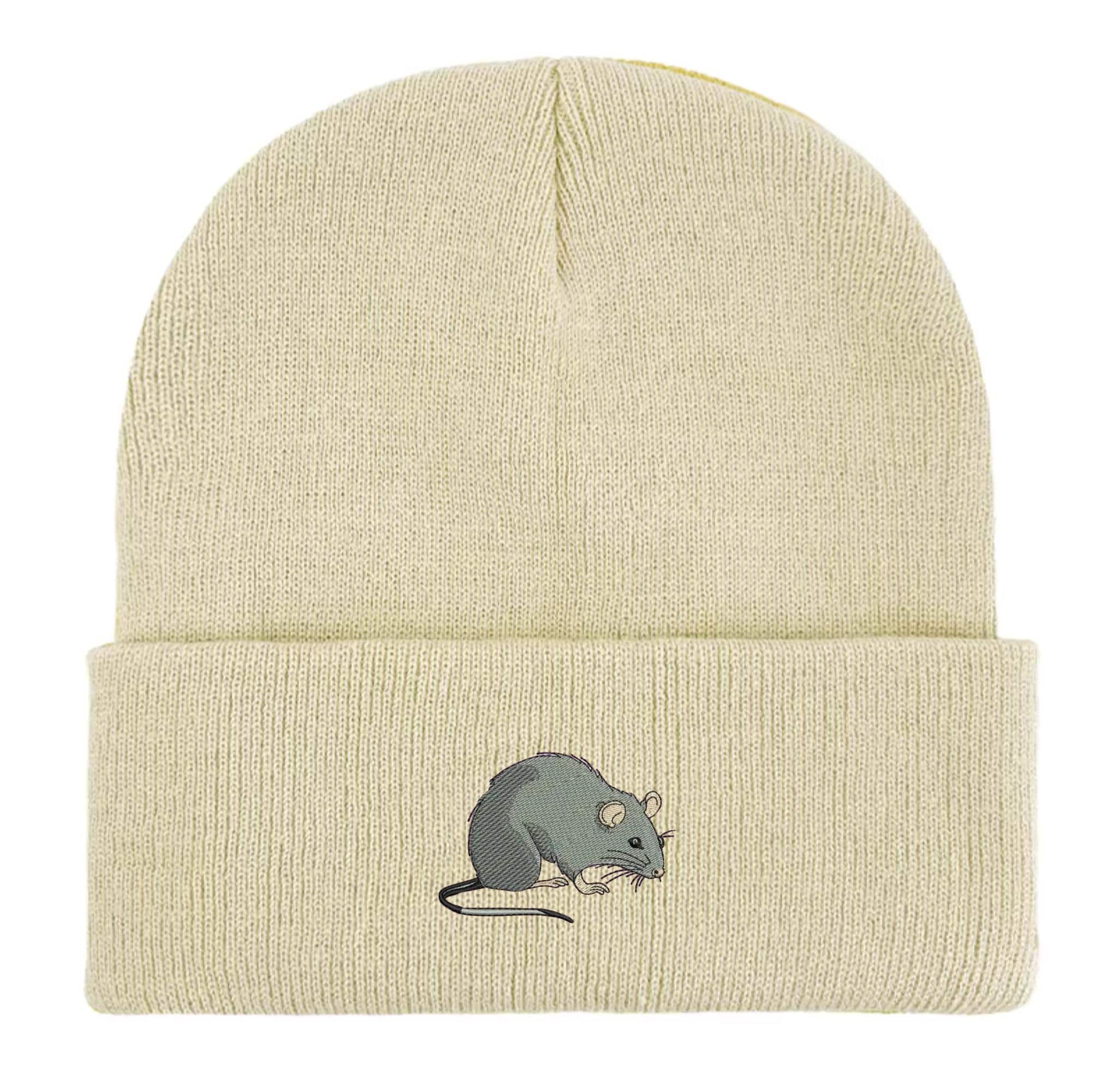 Embroidered Rat Beanie: Unisex Winter Hat, Rat Lover Gift - Etsy