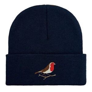 Robin Embroidered Beanie: Unisex Bird Watching Hat. Winter accessories. Bird lovers gifts image 13