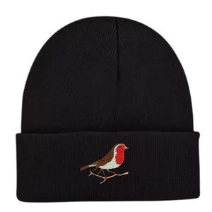 Robin Embroidered Beanie: Unisex Bird Watching Hat. Winter accessories. Bird lovers gifts image 7