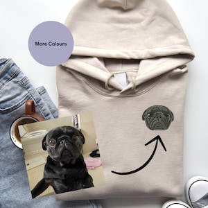 Pet portrait embroidered clothing Custom pet Hoodie. Pet embroidered Hoodie  Add you pet to our clothing embroidered customised pets