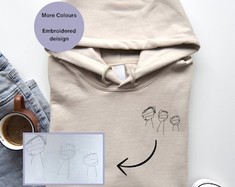 Moletom infantil com desenho bordado: Presente unissex personalizado em algodão orgânico. Moletom memorável.