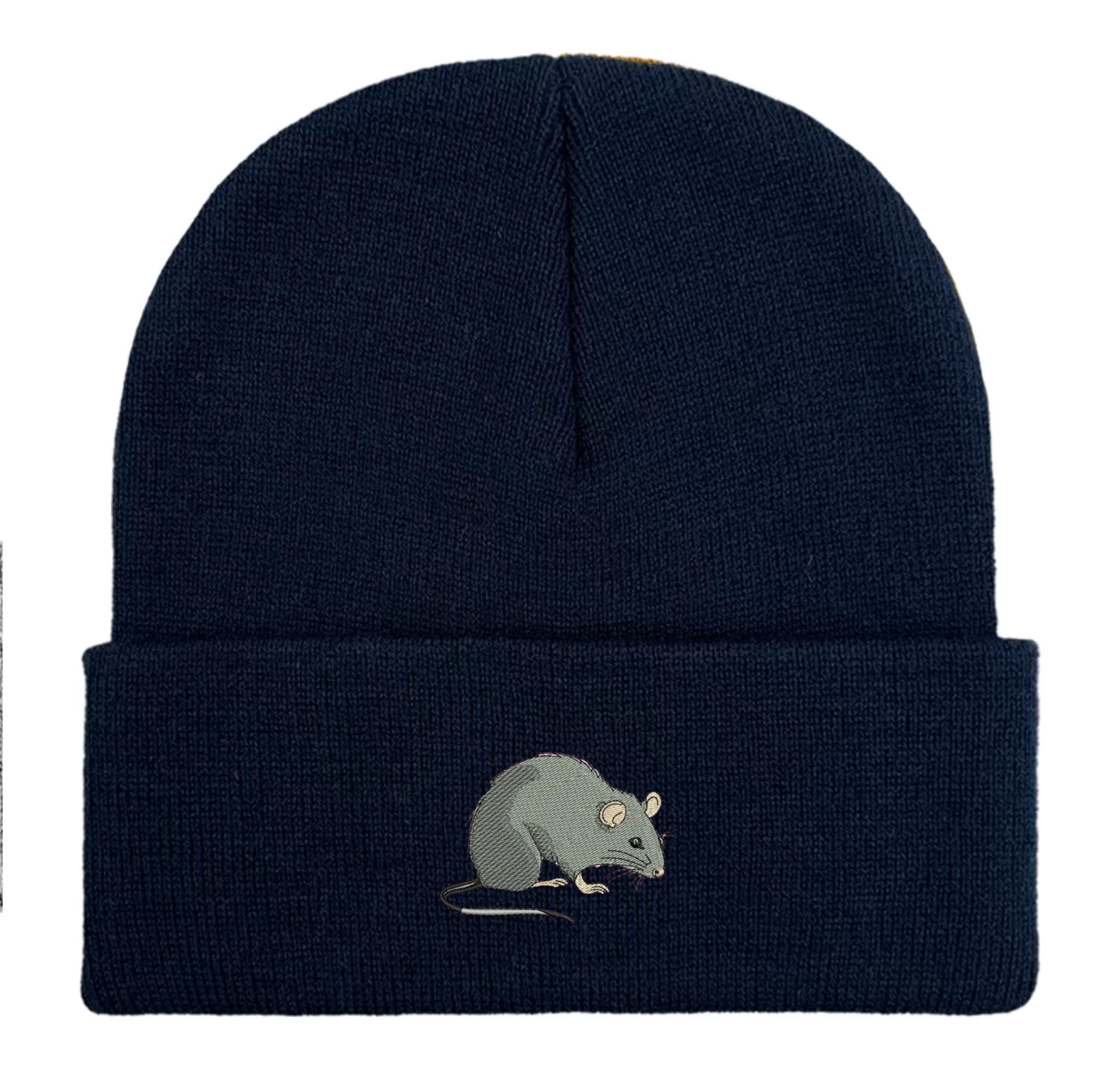Embroidered Rat Beanie: Unisex Winter Hat, Rat Lover Gift - Etsy