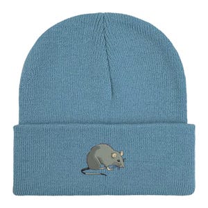 Embroidered Rat Beanie: Unisex Winter Hat, Rat Lover Gift image 12