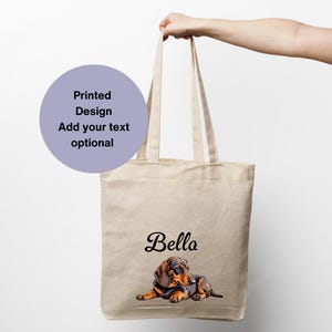 Dachshund Tote Bag for Dog Lovers, Sustainable Everyday Shopping Bag. Sausage dog tote bag, Dog lovers gift. Printed tote bag