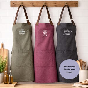 Custom Name Embroidered Apron Mothers day, Fathers day gift. Personalised Aprons