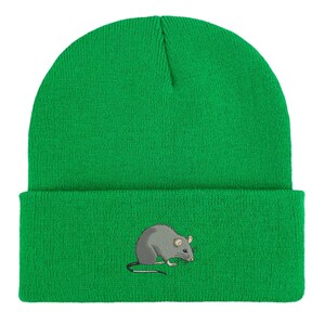 Embroidered Rat Beanie: Unisex Winter Hat, Rat Lover Gift image 10