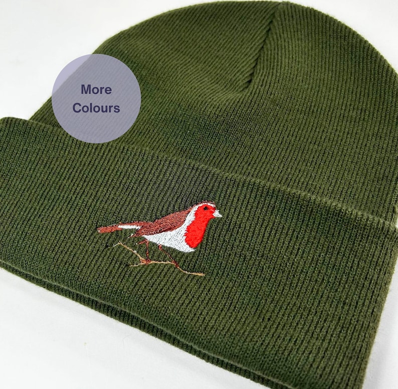 Embroidered Robin beanie hat
unisex embroidered robin hat. Robin gift ideas. Robin lovers. bird lovers gift ideas. Embroidered gift ideas. Love robins