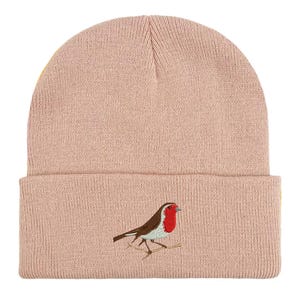 Robin Embroidered Beanie: Unisex Bird Watching Hat. Winter accessories. Bird lovers gifts image 10