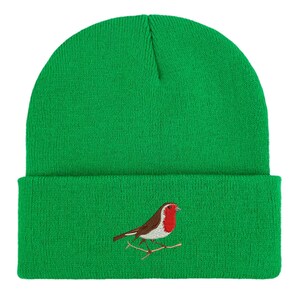 Robin Embroidered Beanie: Unisex Bird Watching Hat. Winter accessories. Bird lovers gifts image 15