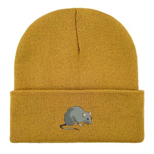 Embroidered Rat Beanie: Unisex Winter Hat, Rat Lover Gift image 16