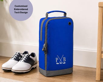 Personalised Embroidered Sports Shoe Bag, Custom Boot Carrier for Golf, Football