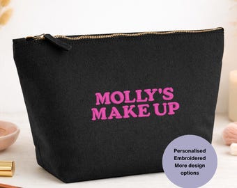 Bolsa de accesorios de lona de algodón personalizada, para maquillaje, viajes, plomo, cosméticos y artículos de aseo.