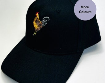 Chicken embroidered hat. Embroidered Chicken on baseball cap one size unisex. Chicken lovers gift ideas, Roosters hat Chicken hat