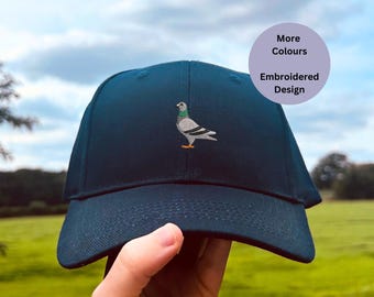 Embroidered Pigeon Cap,Bird Lover Gift, Pigeon embroidery accessories.