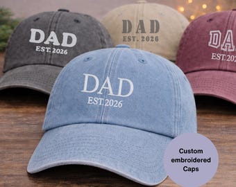 Gorra de papá personalizada, año EST bordado, regalo para el Día del Padre