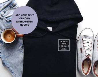 Custom Embroidered Logo Hoodie: Personalised Workwear, Add your design embroidered clothing
