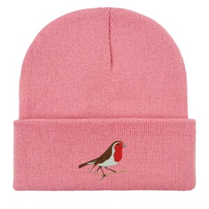 Robin Embroidered Beanie: Unisex Bird Watching Hat. Winter accessories. Bird lovers gifts image 12
