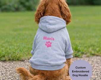 Sudadera con capucha bordada personalizada para perro, jersey personalizado para cachorros, razas pequeñas, medianas y grandes.