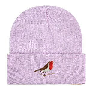Robin Embroidered Beanie: Unisex Bird Watching Hat. Winter accessories. Bird lovers gifts image 11