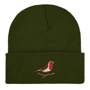 Robin Embroidered Beanie: Unisex Bird Watching Hat. Winter accessories. Bird lovers gifts image 18