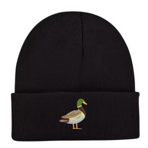 Broderad ankmössa: Unisex vintermössa, gåva till fågelälskare bild 8