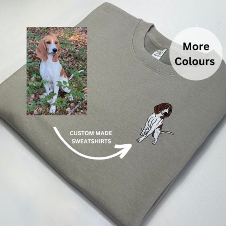 Custom Pet Embroidered Sweatshirts. Add Your Pet to a Etsy UK