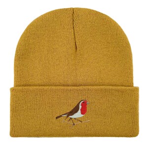 Robin Embroidered Beanie: Unisex Bird Watching Hat. Winter accessories. Bird lovers gifts image 8