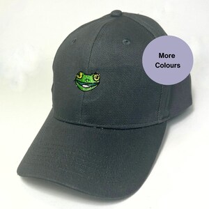 Embroidered Frog Baseball Cap Unisex Summer Hat in Multiple Colours. Great Gift for Frog Lovers and Animal Enthusiasts. Frog hat gifts.