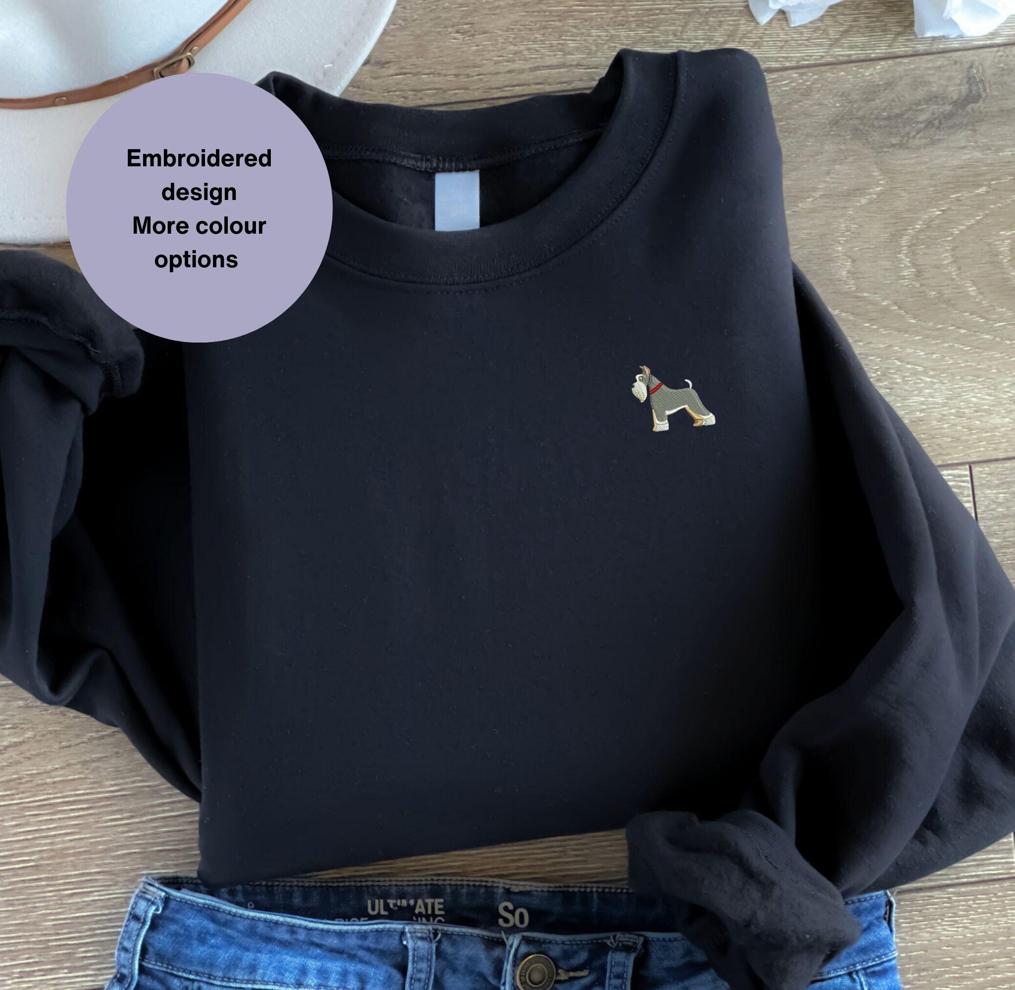 Miniature Schnauzer sweatshirt, Embroidered Schnauzer clothing, Miniature Schnauzer lovers gift ideas. Embroidered clothing. Dog lovers