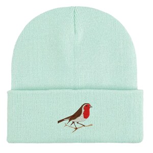 Robin Embroidered Beanie: Unisex Bird Watching Hat. Winter accessories. Bird lovers gifts image 16