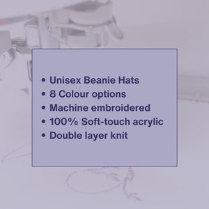 Puede incluir: Gorros unisex en 8 colores, bordados a m&aacute;quina con un tejido de acr&iacute;lico suave al tacto. Doble capa de tejido para calidez y comodidad.