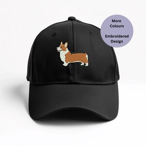 Corgi embroidered baseball. Embroidered dog hat. Corgi gift ideas. Dog walkers hat. Gift ideas for Corgi lovers. Corgi hat. Corgi cap