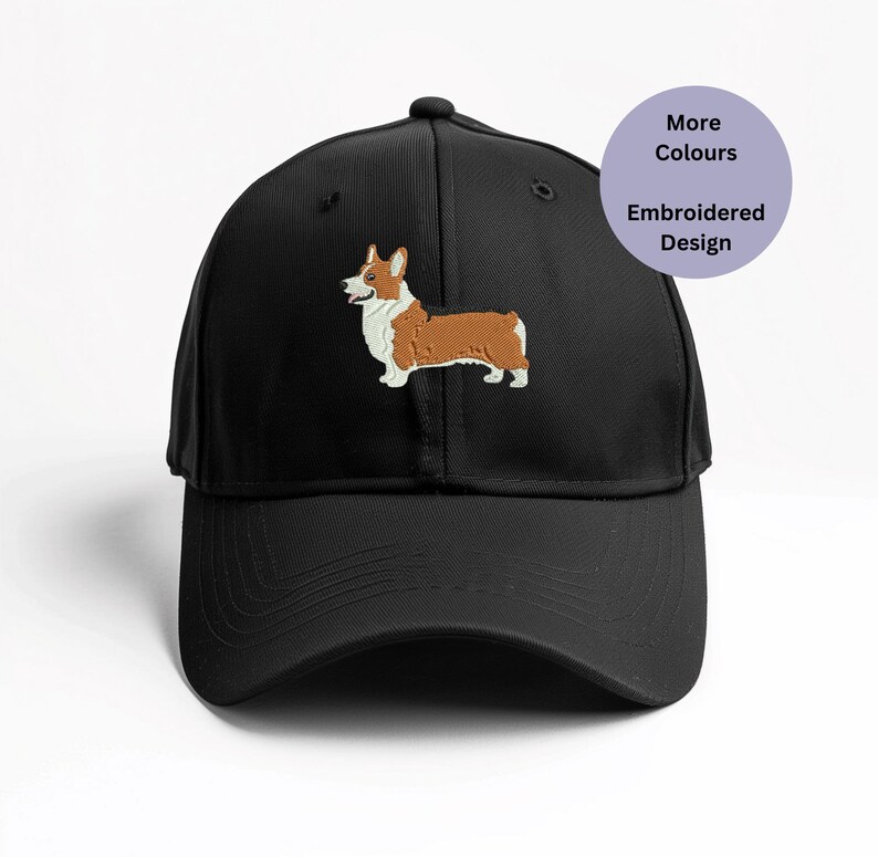 Corgi embroidered baseball. Embroidered dog hat. Corgi gift ideas. Dog walkers hat. Gift ideas for Corgi lovers. Corgi hat. Corgi cap