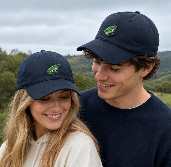 Embroidered Frog Baseball Cap, Nature Wildlife Cotton Hat - Etsy display picture 1