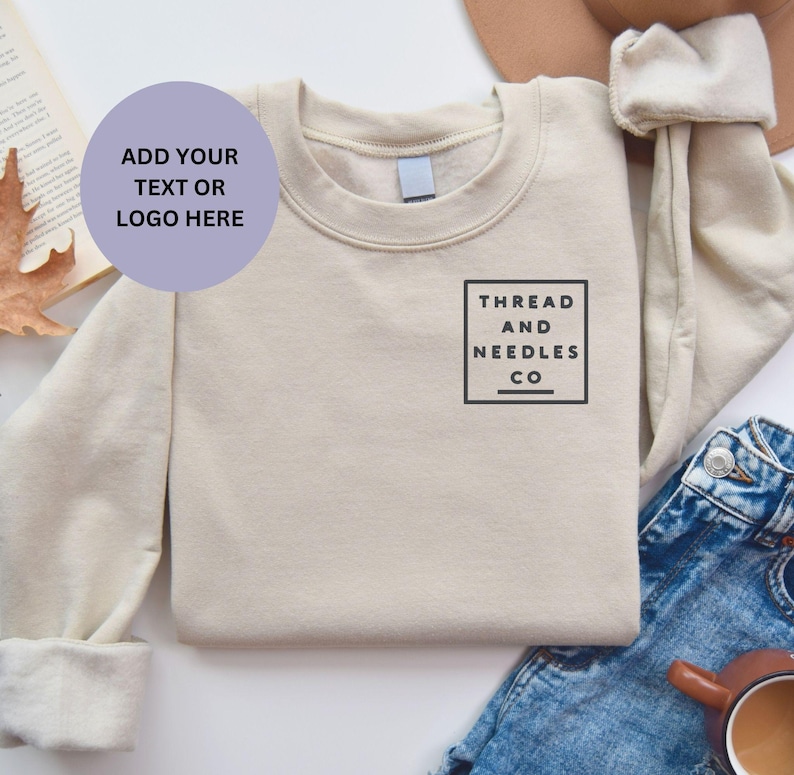 add you logo embroidered sweatshirt, add your text clothing